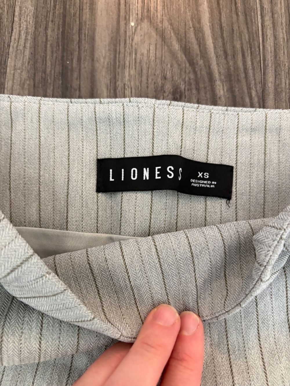 Lioness Chloe Shorts ASH STRIPE Grey Pinstripe Mini Micro Short - Picture 11 of 14